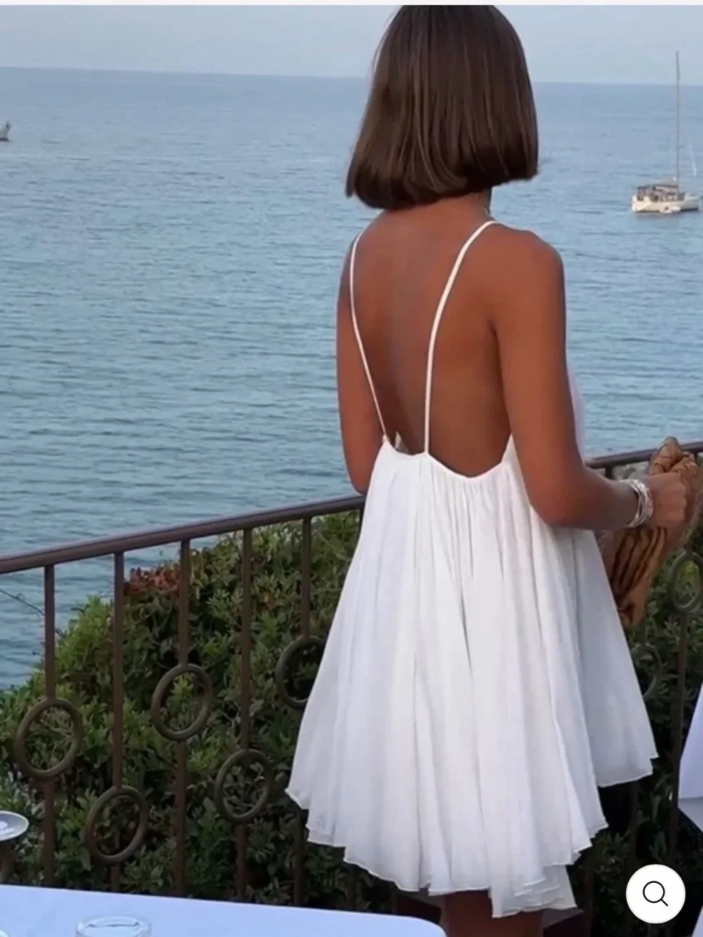 White Spaghetti-Strap Mini Dress - Picture 4 of 9
